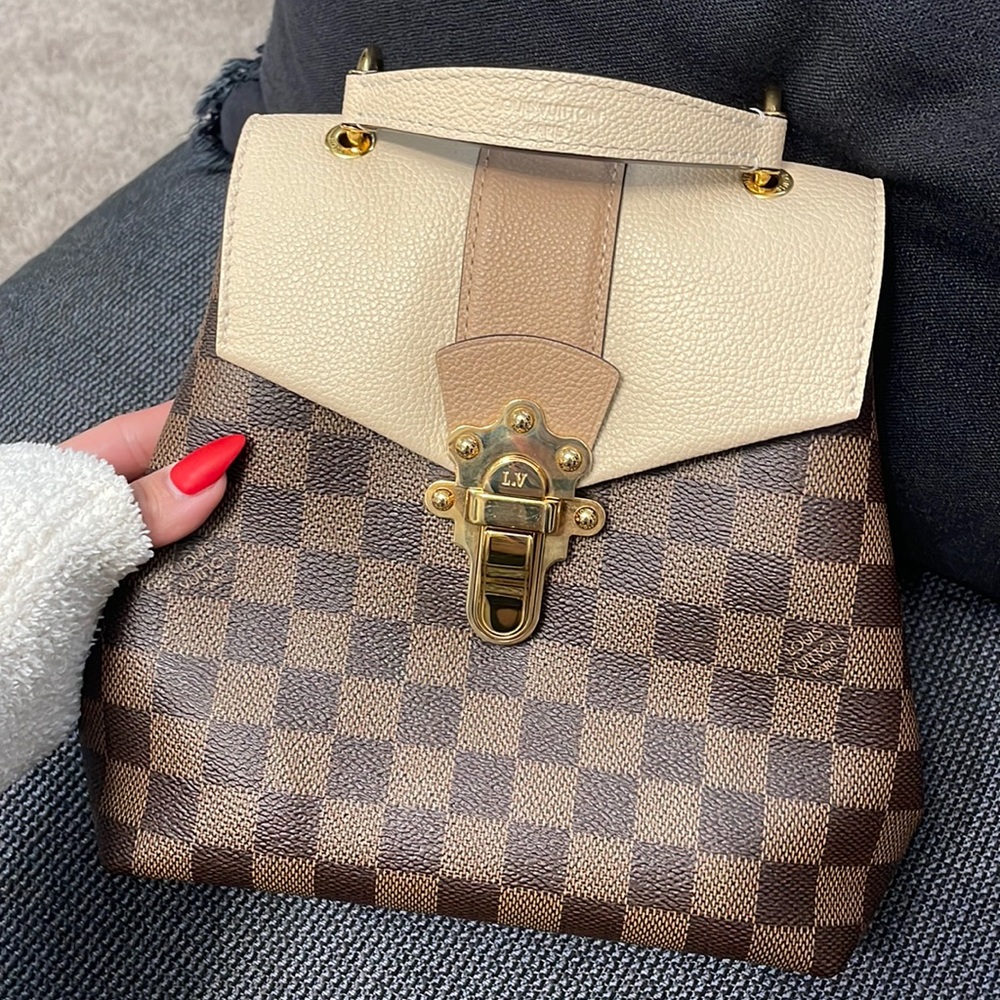 Damier Ebene Clapton Backpack Creme